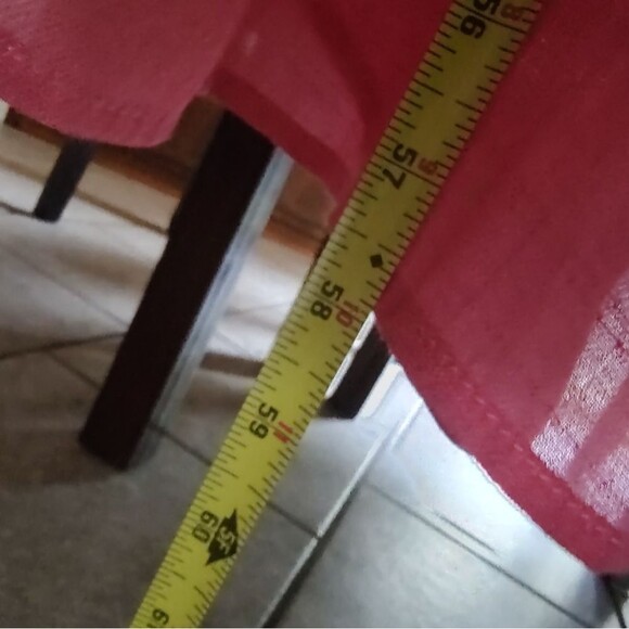 Faroro Pink Salmon Haltar Maxi Dress Macrame Crochet Neckline Large - Picture 6 of 6